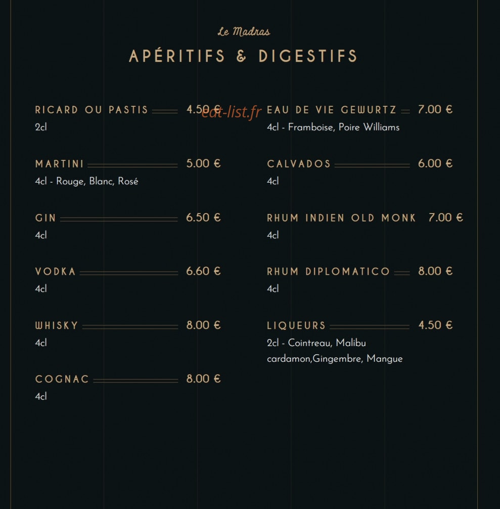 Le Madras — carte page 15