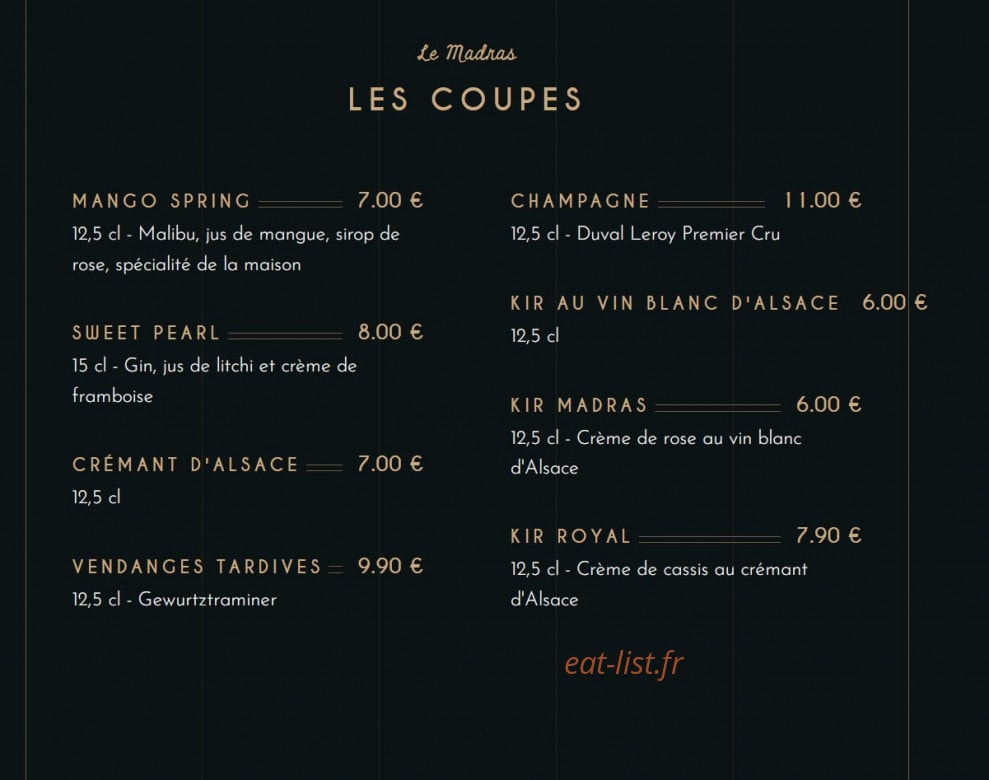 Le Madras — carte page 14
