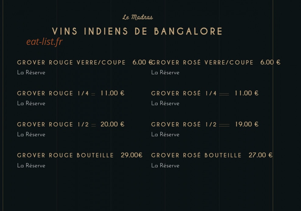 Le Madras — carte page 17