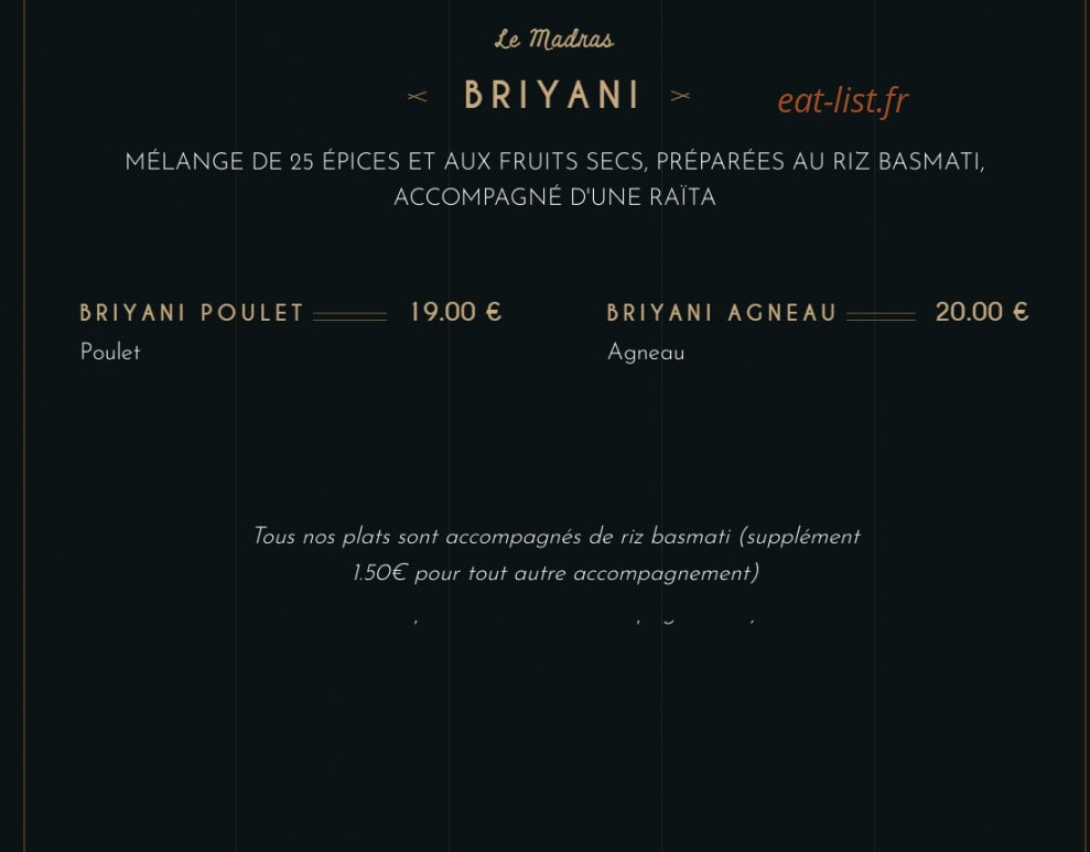 Le Madras — carte page 6