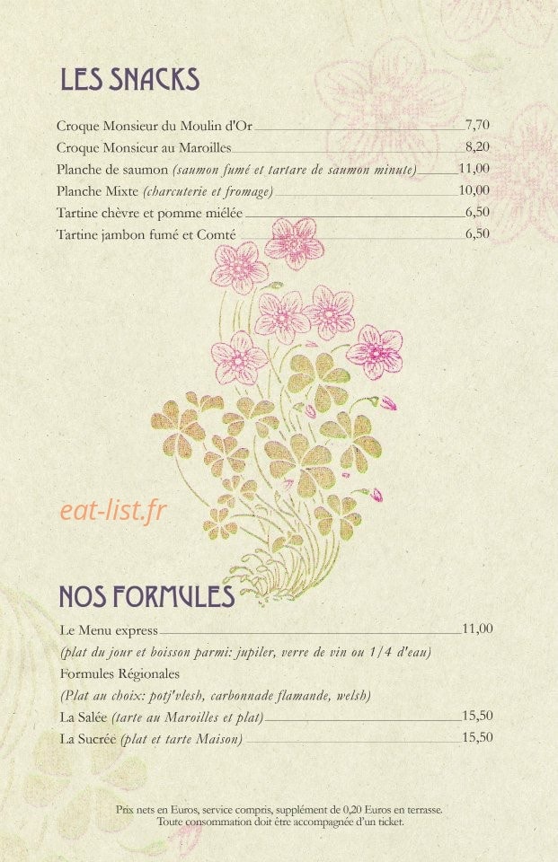 Le Moulin d'Or — carte page 8