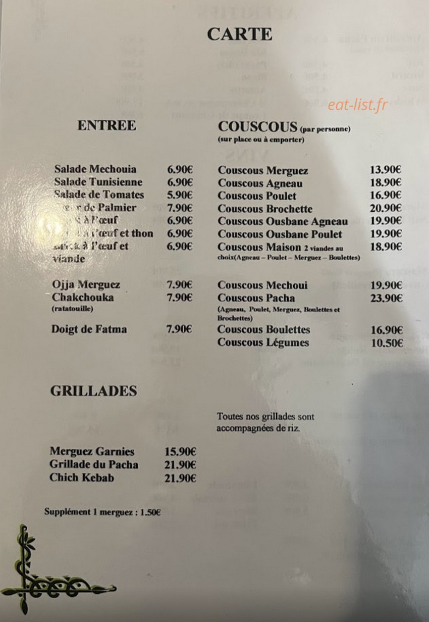 Le Pacha — carte page 1