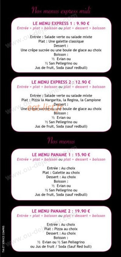 Le Paname — carte page 6