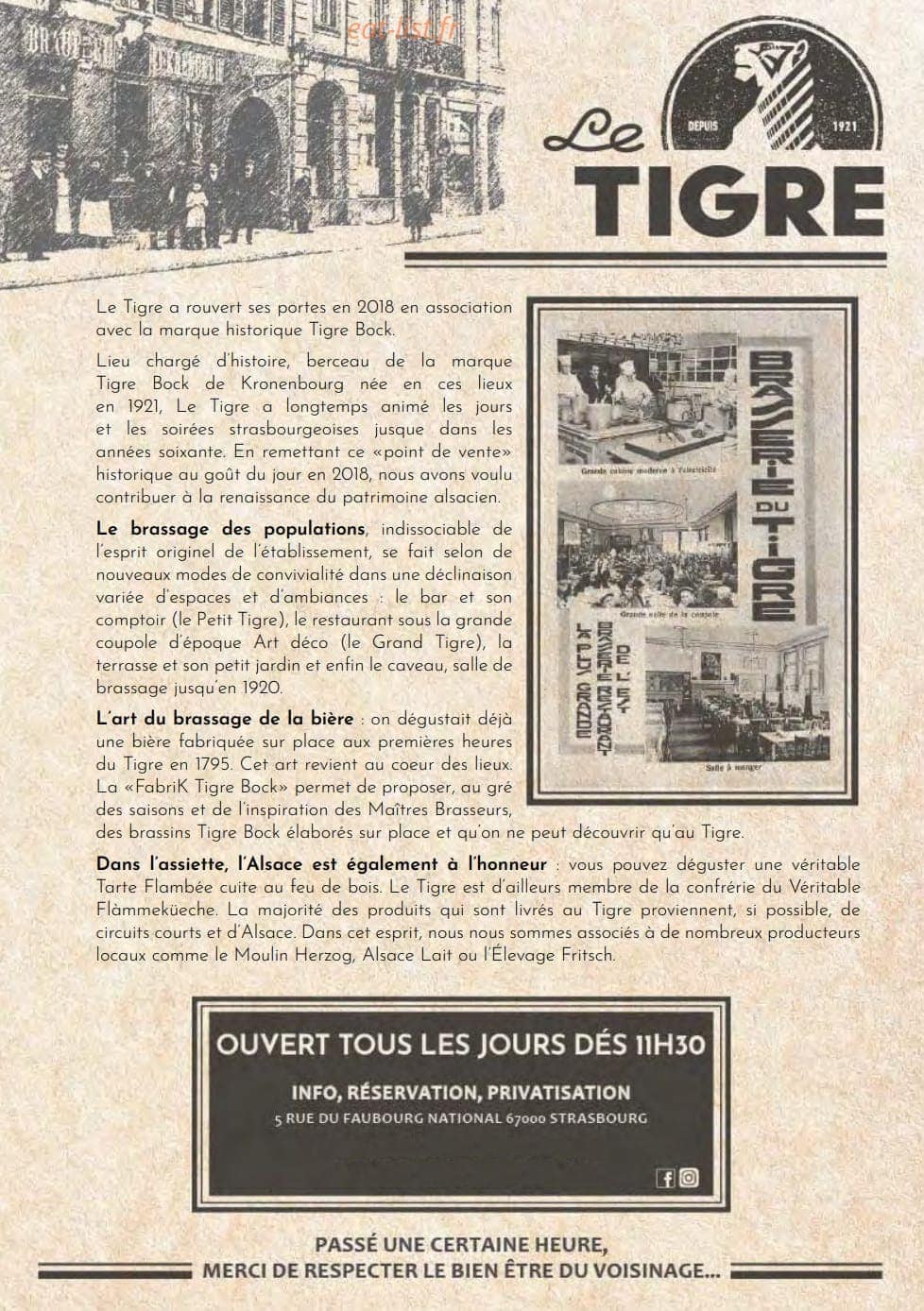 Le Petit Tigre — carte page 1