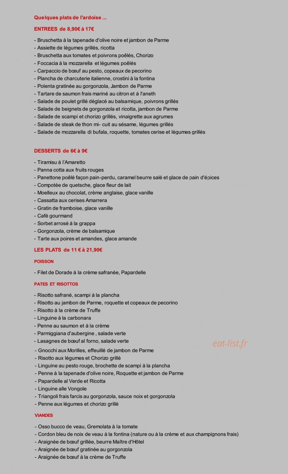 Le Picobello — carte page 1