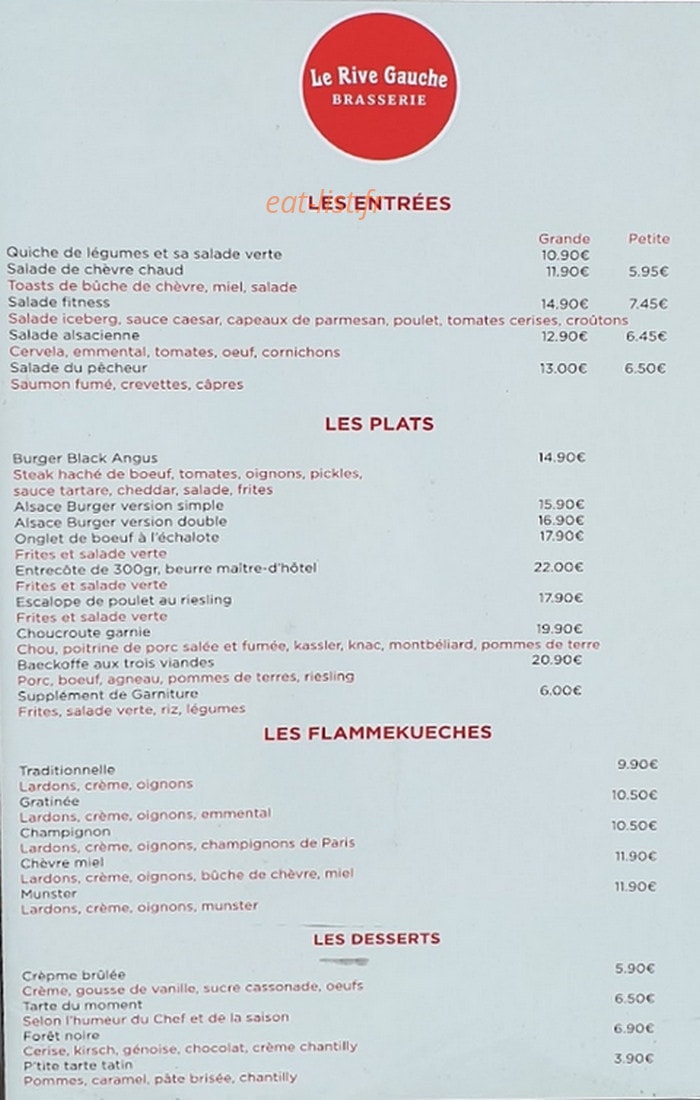 Le Rive Gauche — carte page 1