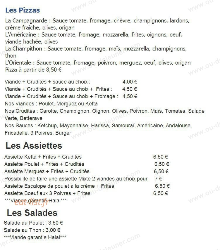 Les Bonnes Saveurs — carte page 1