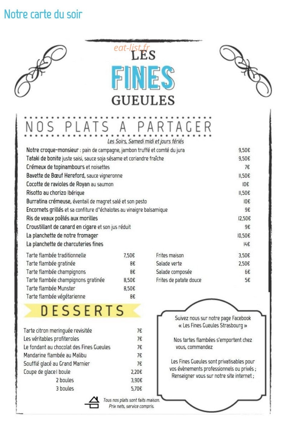Les Fines Gueules — carte page 1