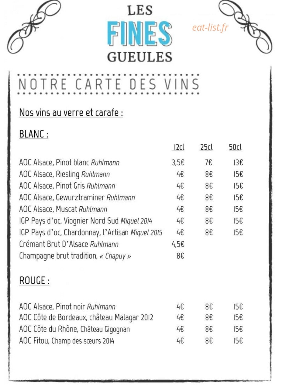 Les Fines Gueules — carte page 3