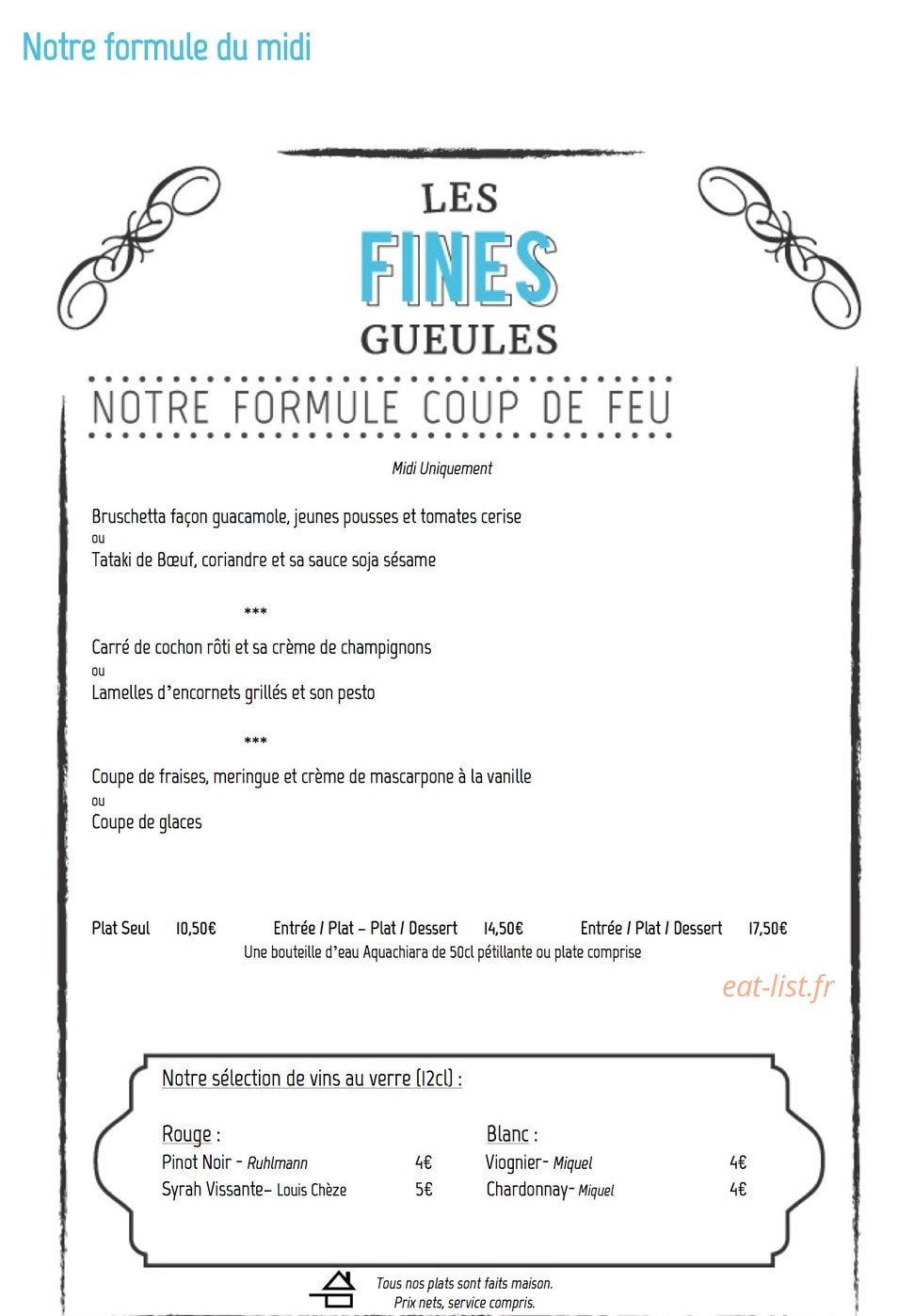 Les Fines Gueules — carte page 2