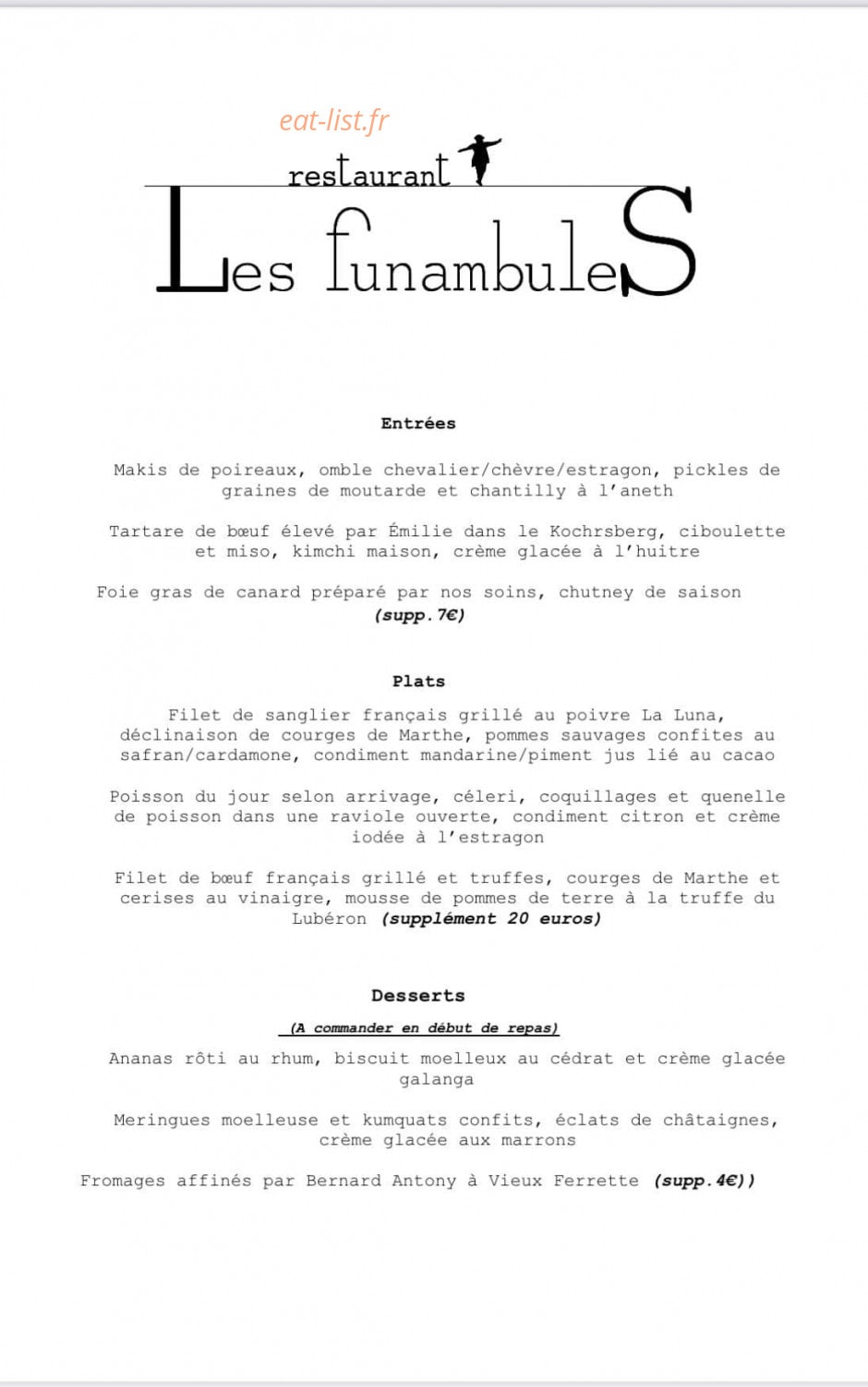 Les funambules — carte page 1