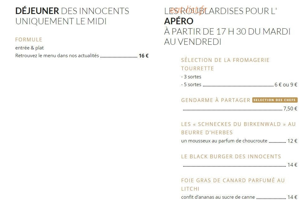 Les Innocents — carte page 1