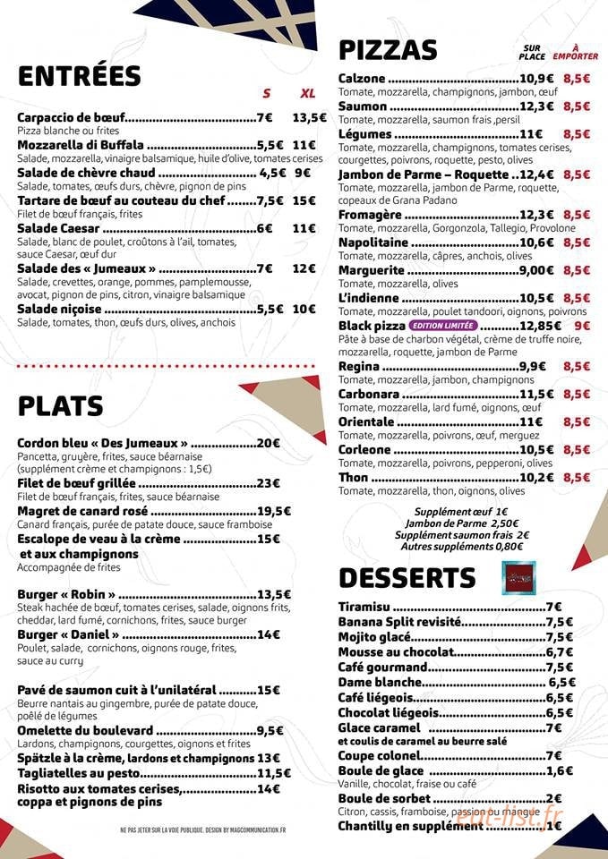 Les Jumeaux — carte page 1