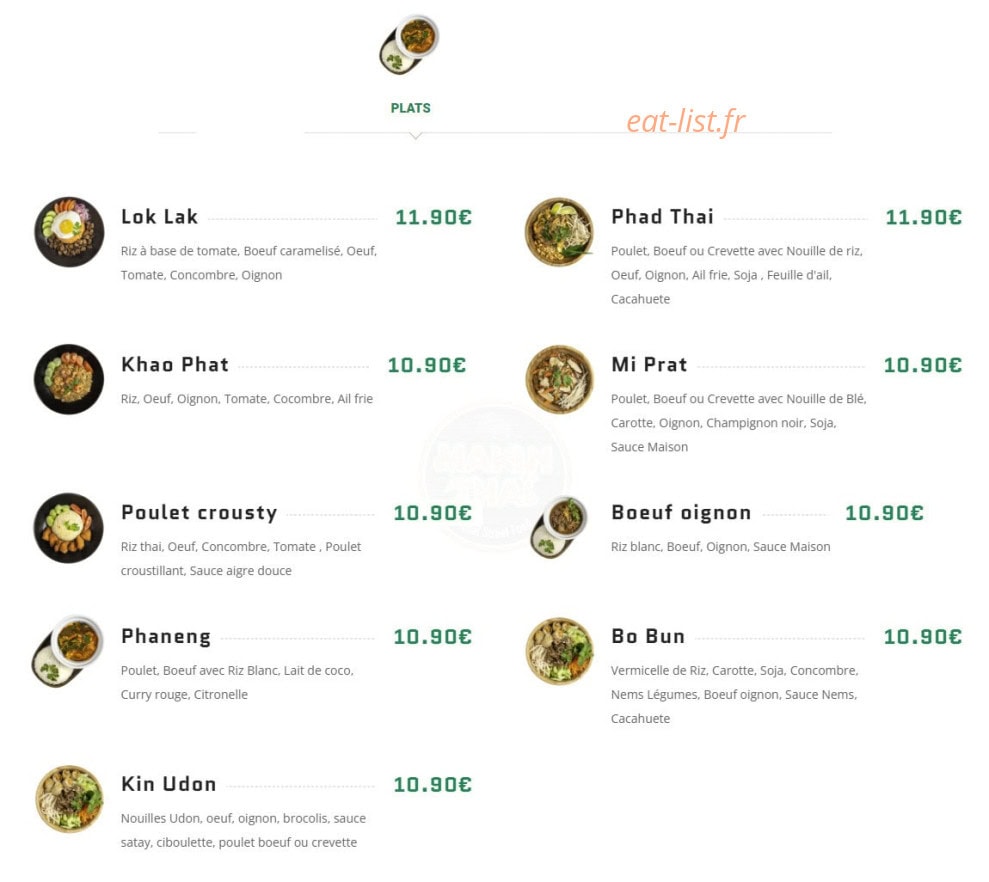 Makin Thai — carte page 2