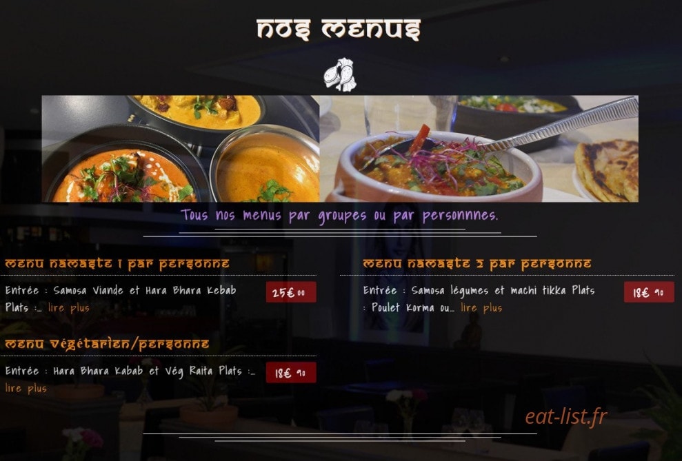 Namaste — carte page 9