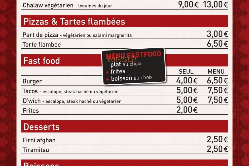 Nice choices — carte page 1