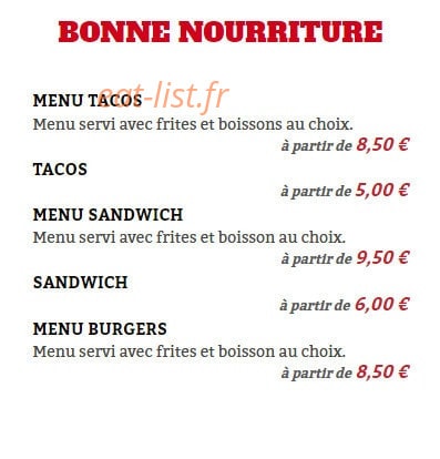 Nice choices — carte page 2