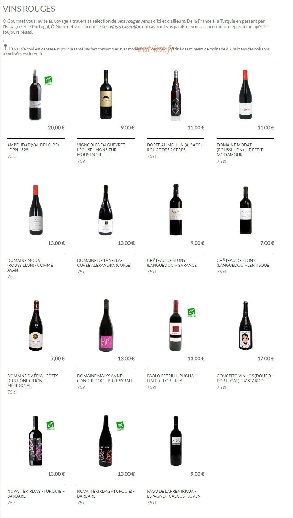 Ô Gourmet — carte page 15