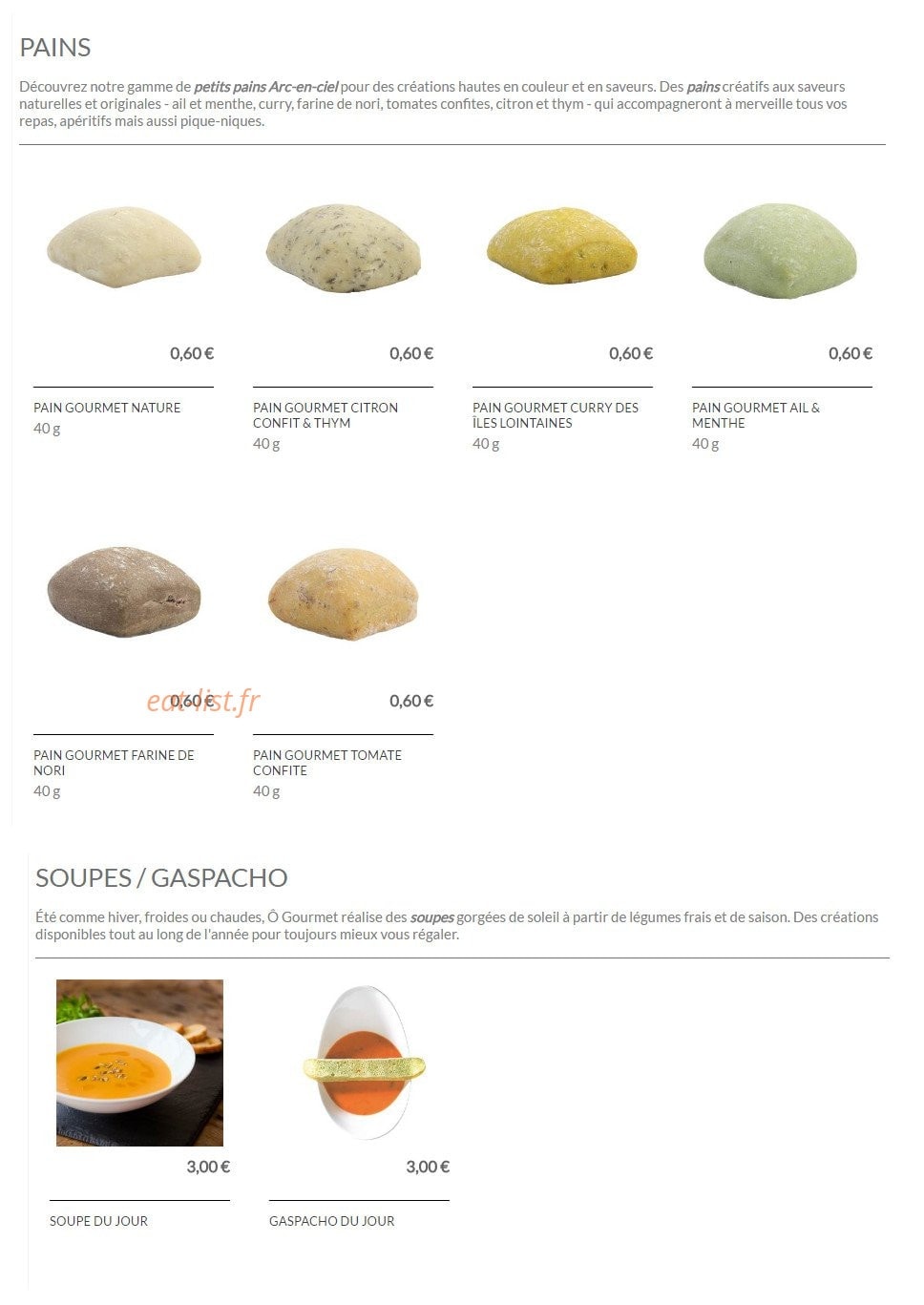 Ô Gourmet — carte page 12