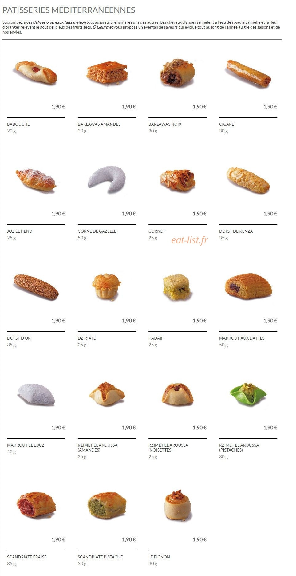 Ô Gourmet — carte page 14