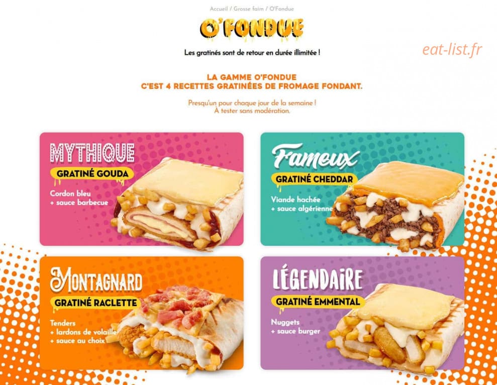 O'tacos — carte page 2