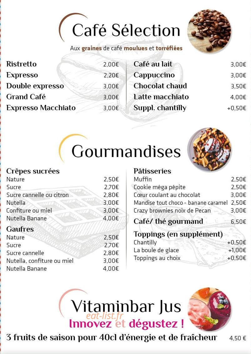 Oasis Tea — carte page 1