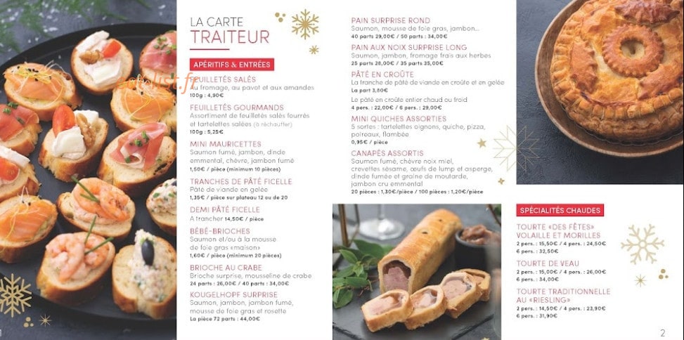 Pâtisserie Gross — carte page 1
