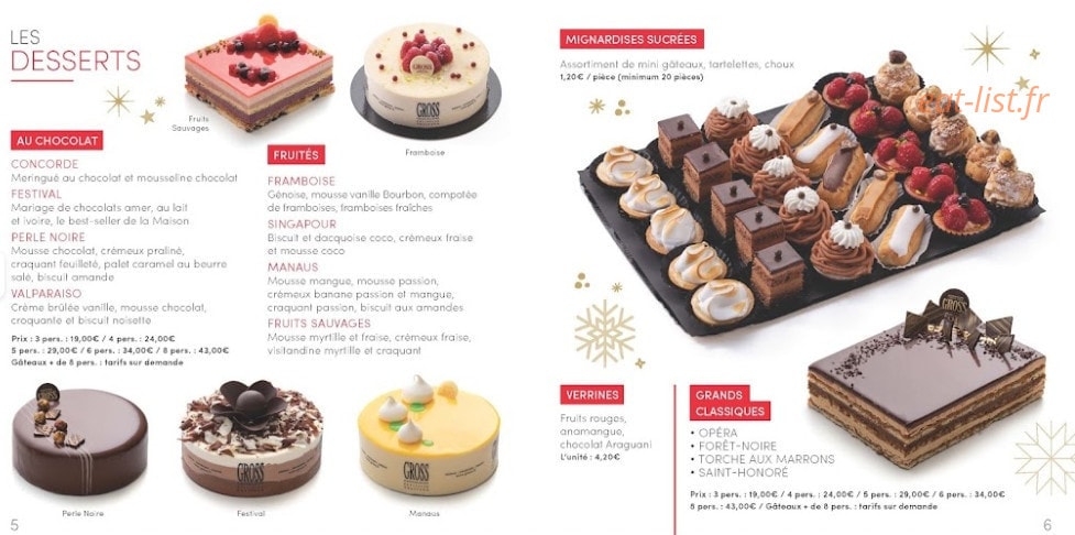 Pâtisserie Gross — carte page 2