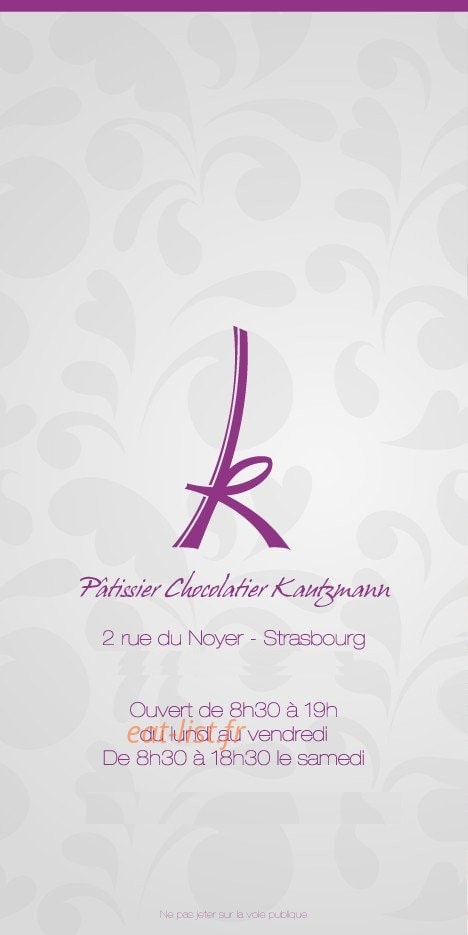 Pâtisserie Kautzmann — carte page 5
