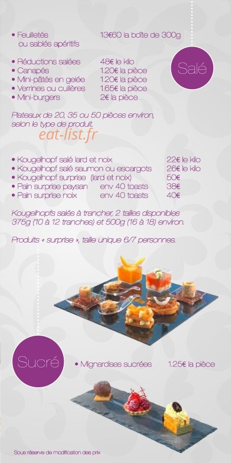 Pâtisserie Kautzmann — carte page 4