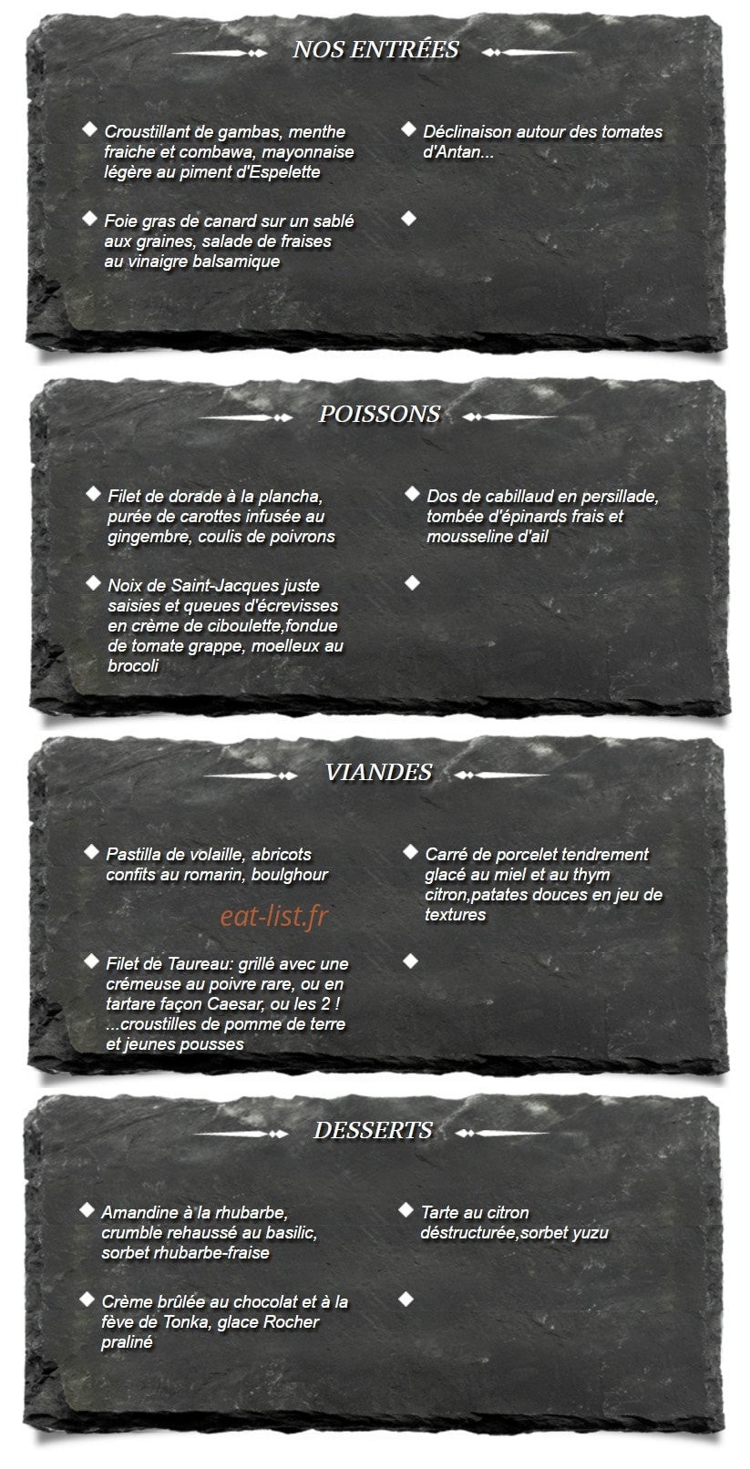 Perles Des Saveurs — carte page 1