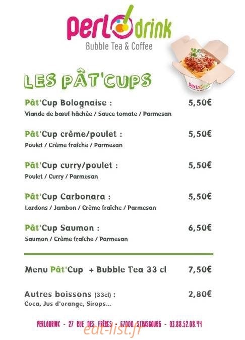 Perlodrink — carte page 2