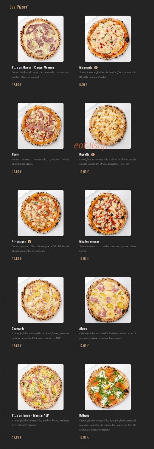 Pizza Cosy — carte page 1