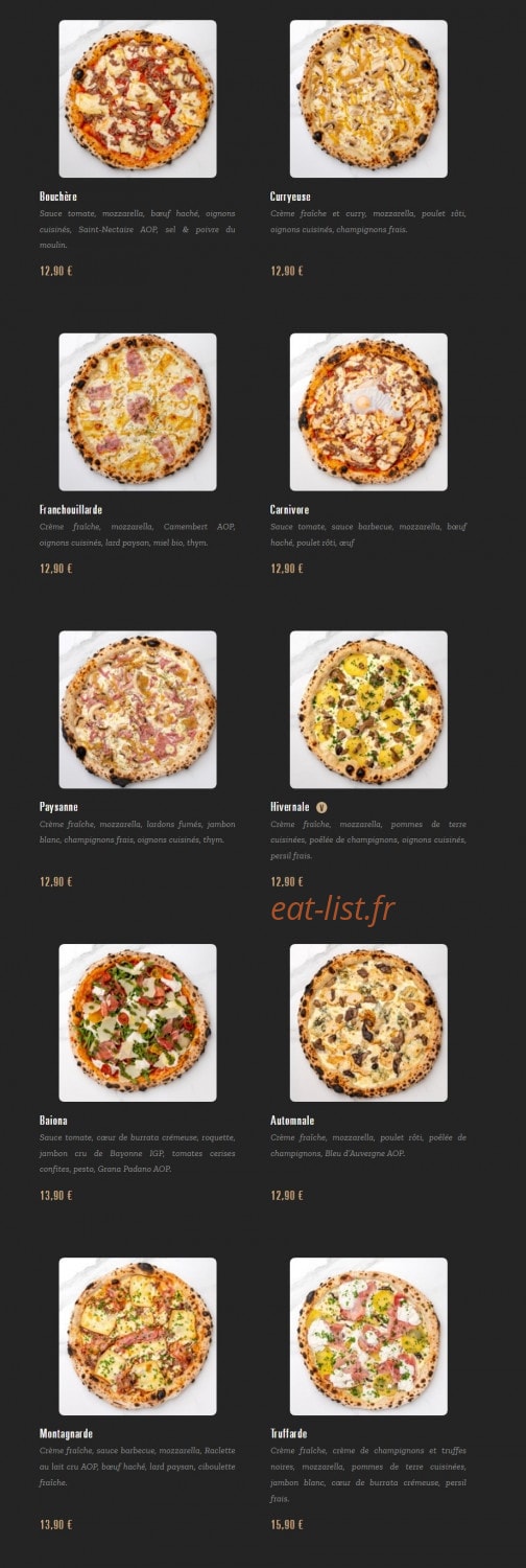 Pizza Cosy — carte page 2
