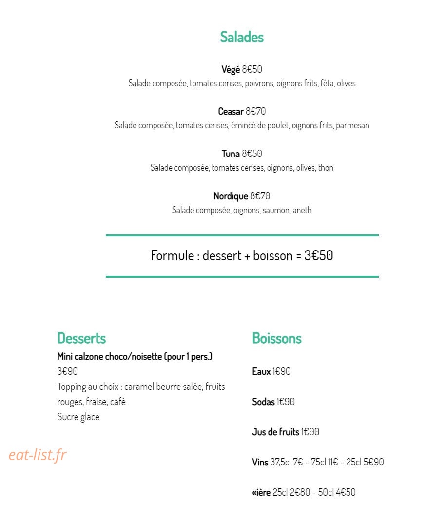 Pizza de la Meinau — carte page 3