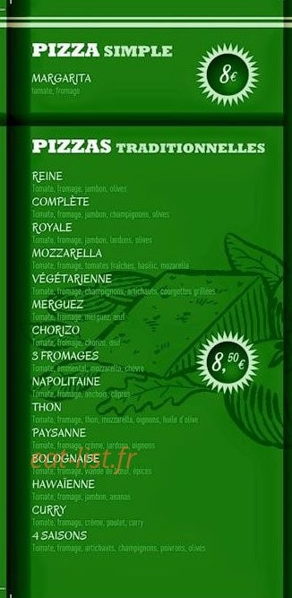 Pizza Des Deux Rives — carte page 2