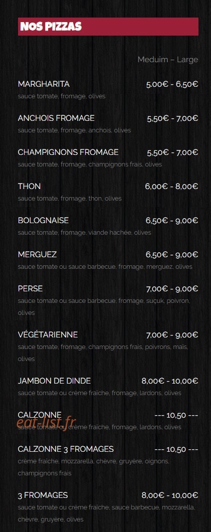 Pizza Le Quartier — carte page 1