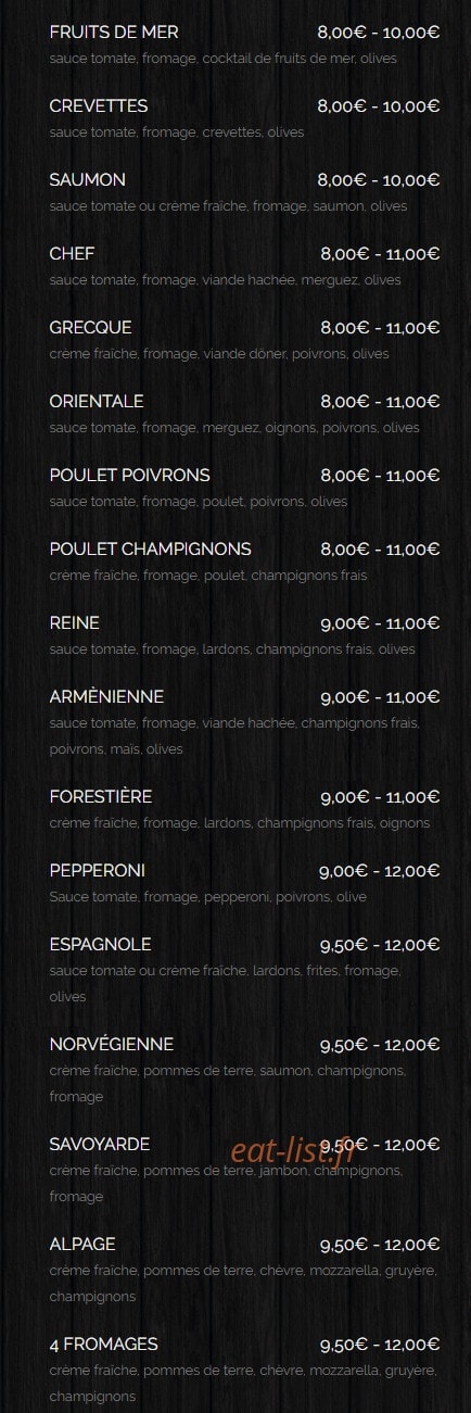 Pizza Le Quartier — carte page 2
