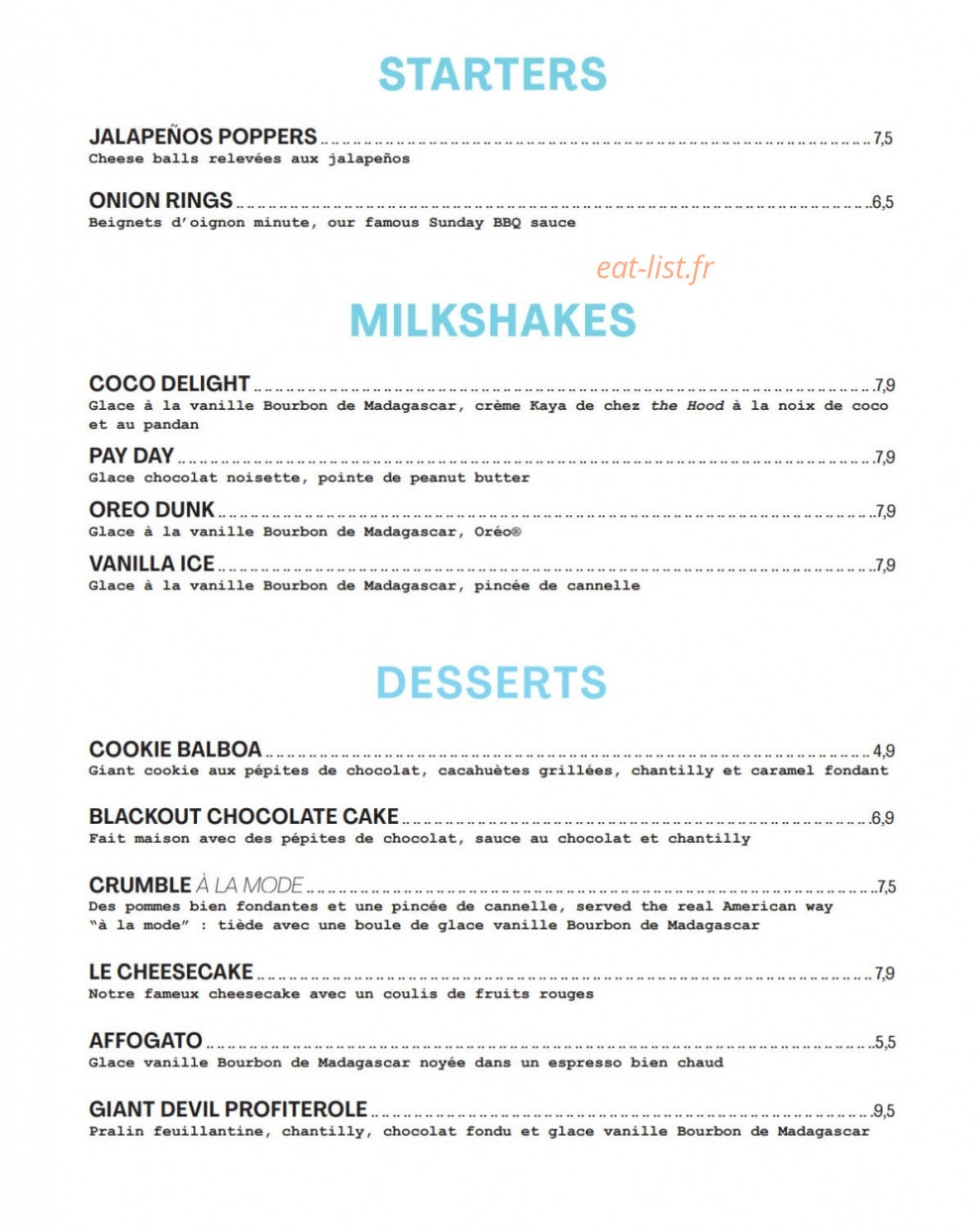 Pny Burger — carte page 2