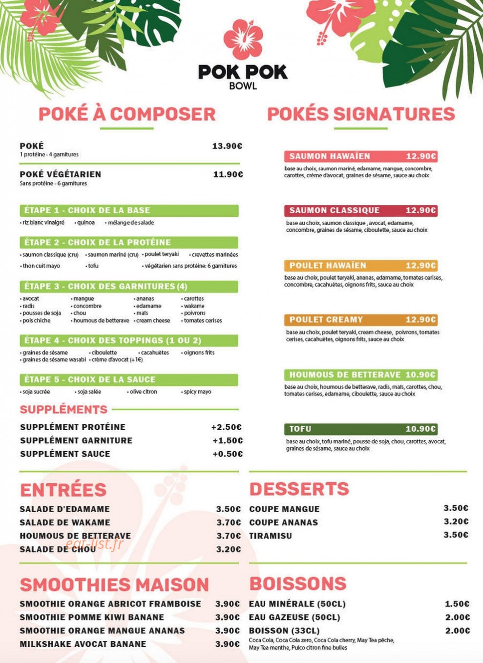 Pok Pok Bowl — carte page 1