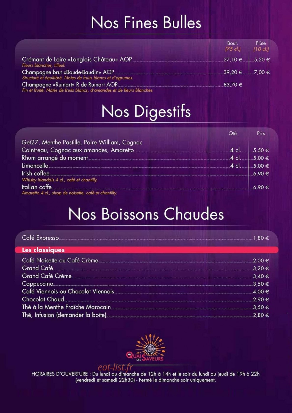 Quai Des Saveurs — carte page 8