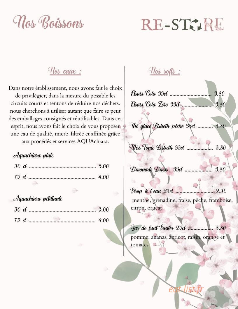 Re-store café — carte page 4