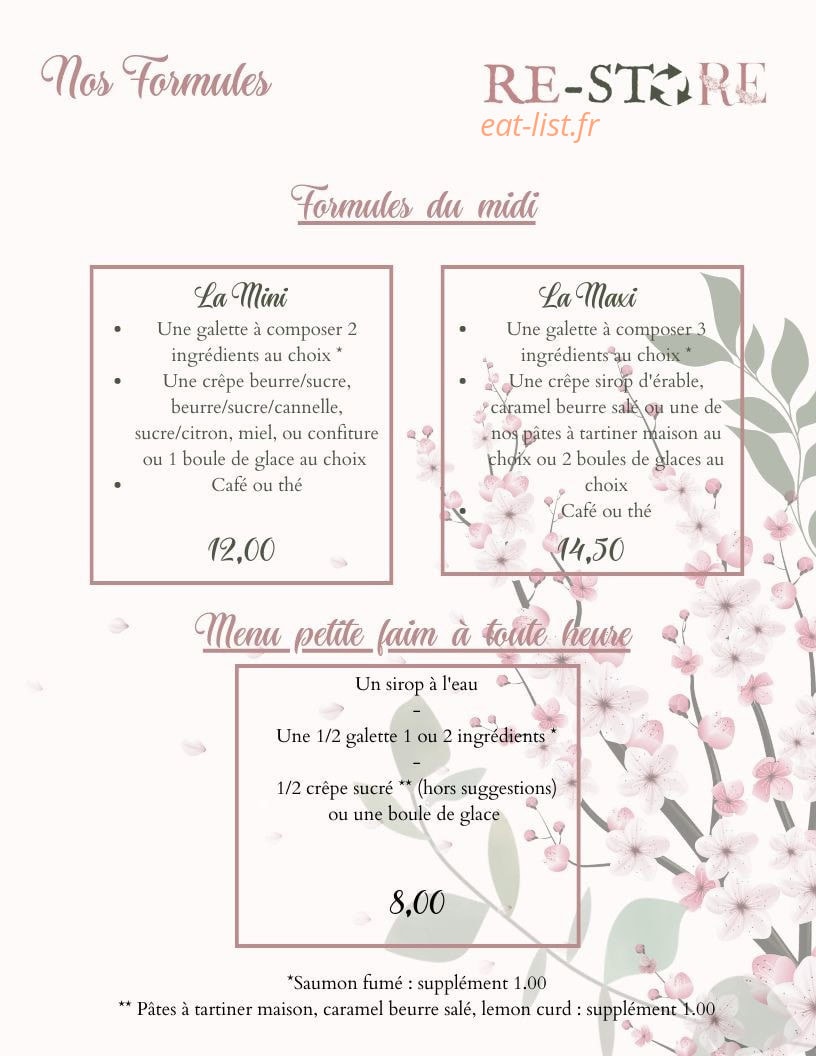 Re-store café — carte page 3