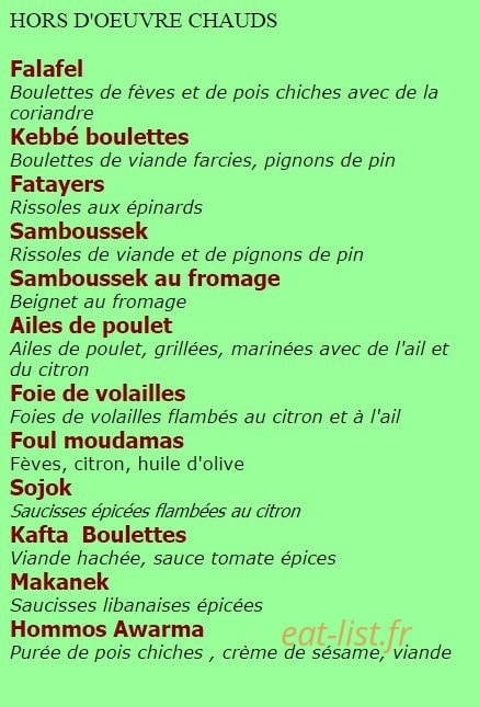 Restaurant Beyrouth — carte page 5