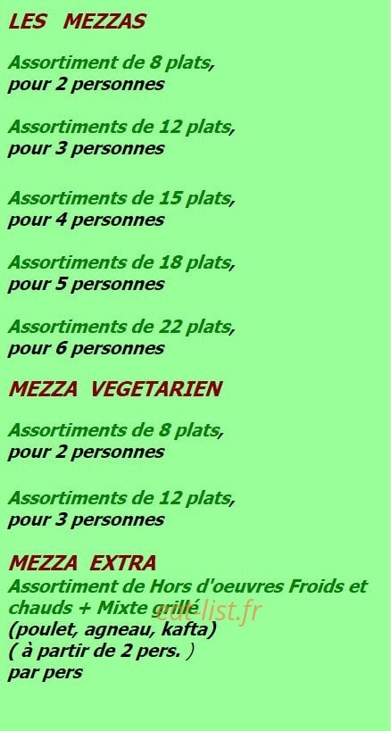 Restaurant Beyrouth — carte page 7