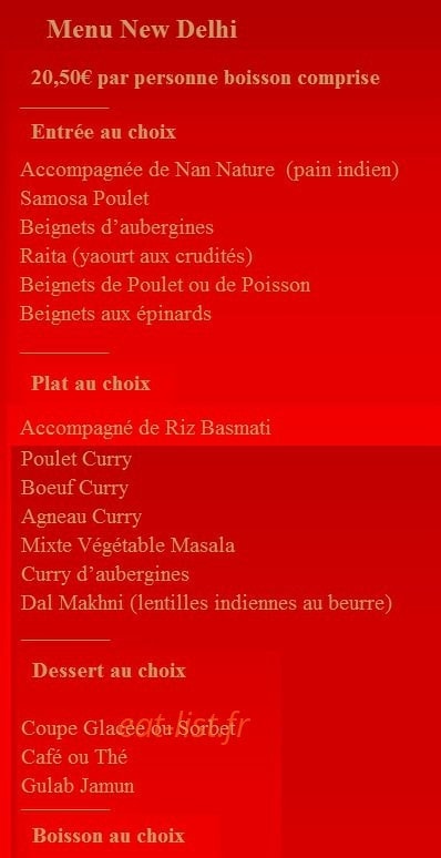Restaurant kashmir — carte page 12