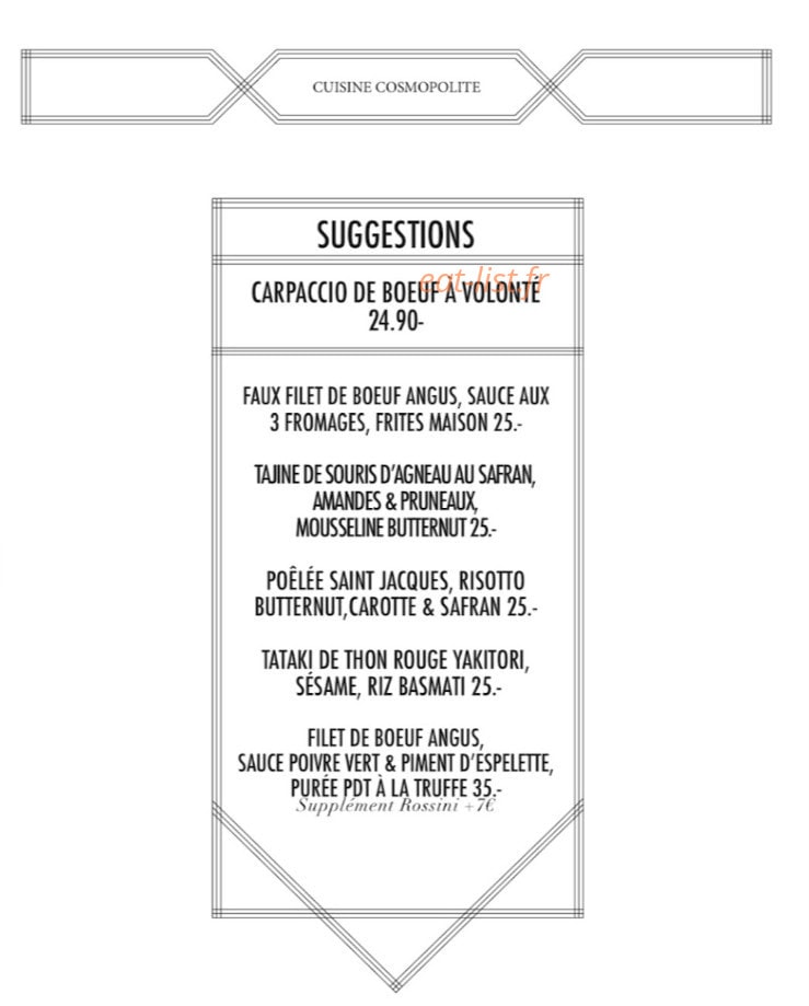 Restaurant l’Épicurien — carte page 2