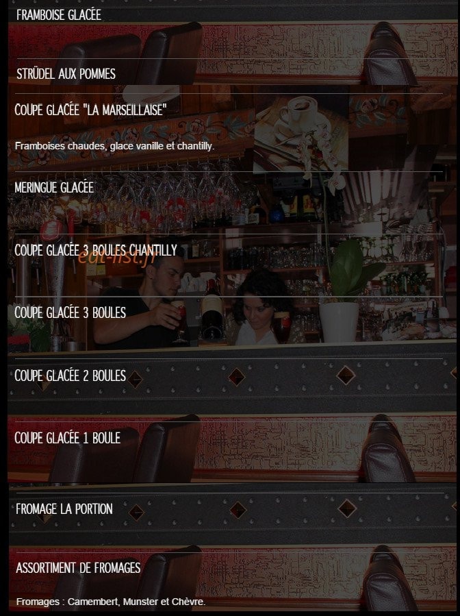 Restaurant la marseillaise — carte page 7