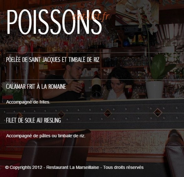 Restaurant la marseillaise — carte page 5