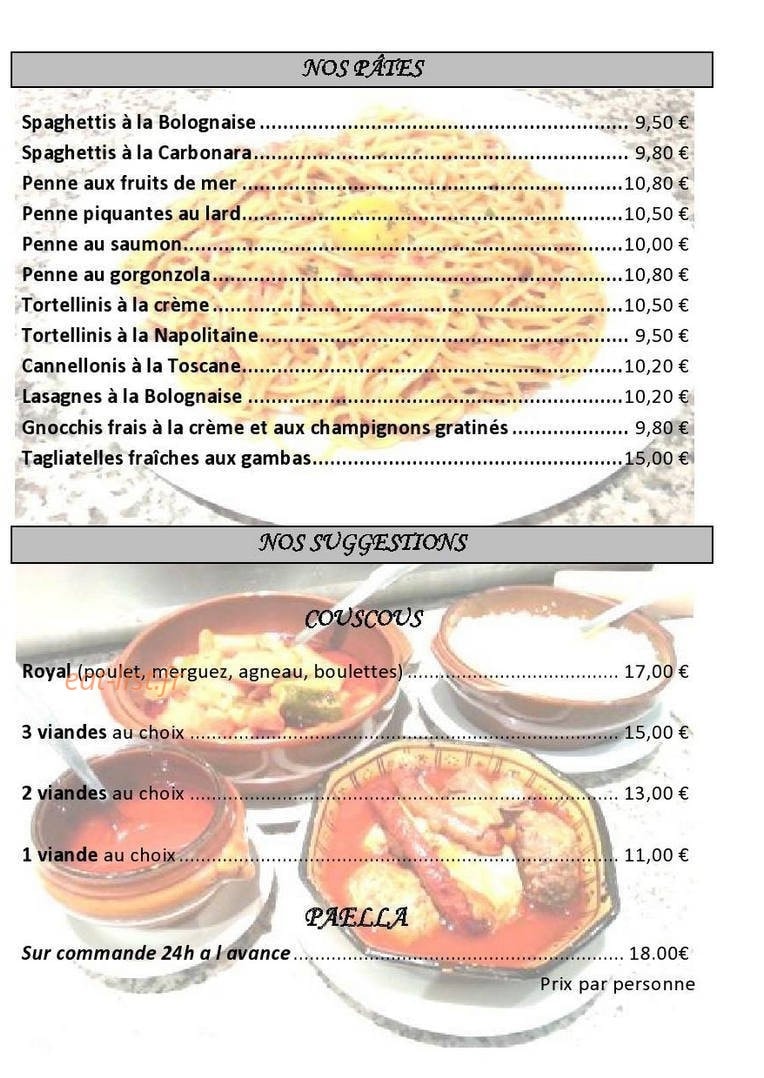 Restaurant Pizzeria La Marmite — carte page 3